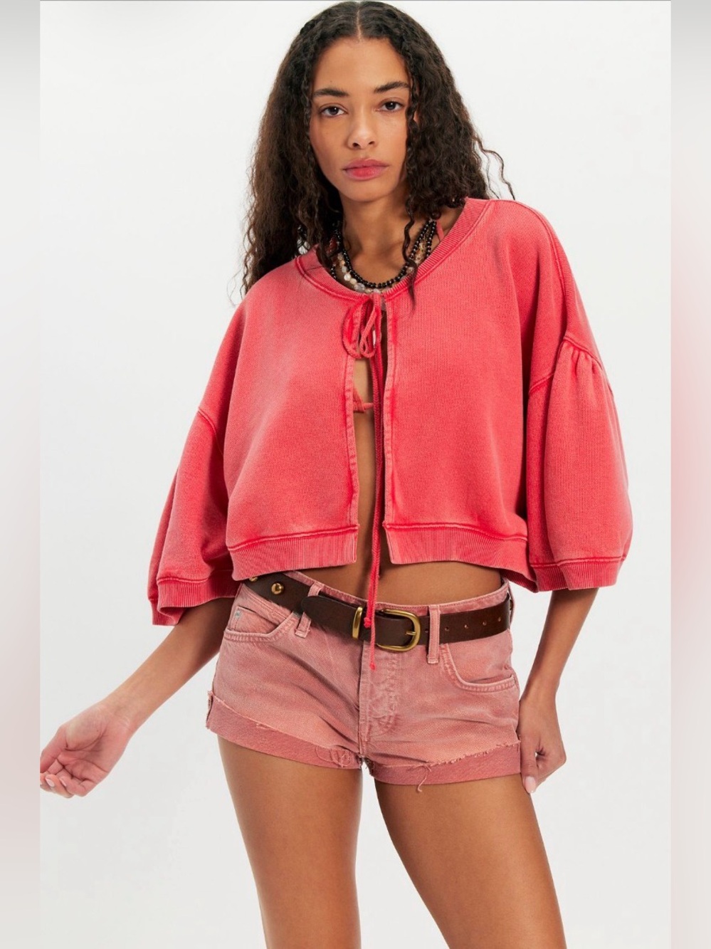FREE PEOPLE Cape Me Cozy Cardi/TIE CARDIGAN